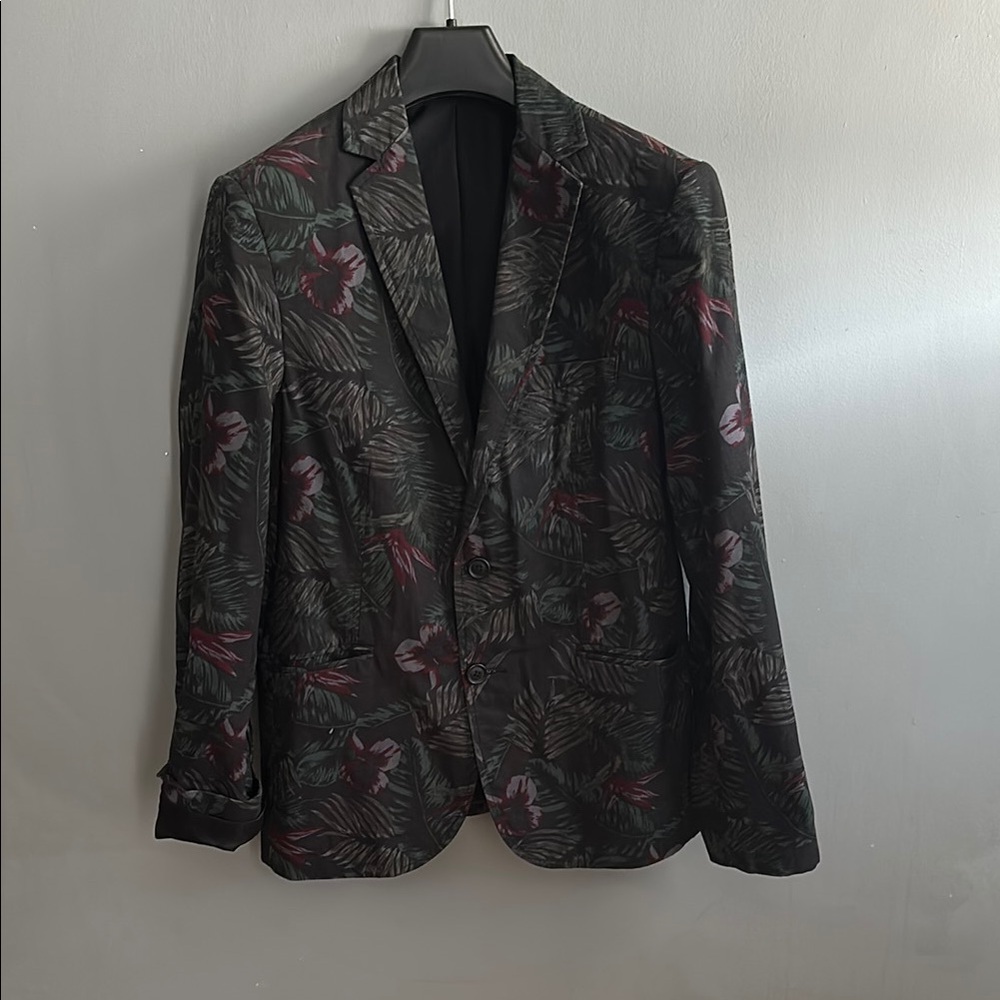 Simons Black and Green Sport Coat with Classic Slim Fit